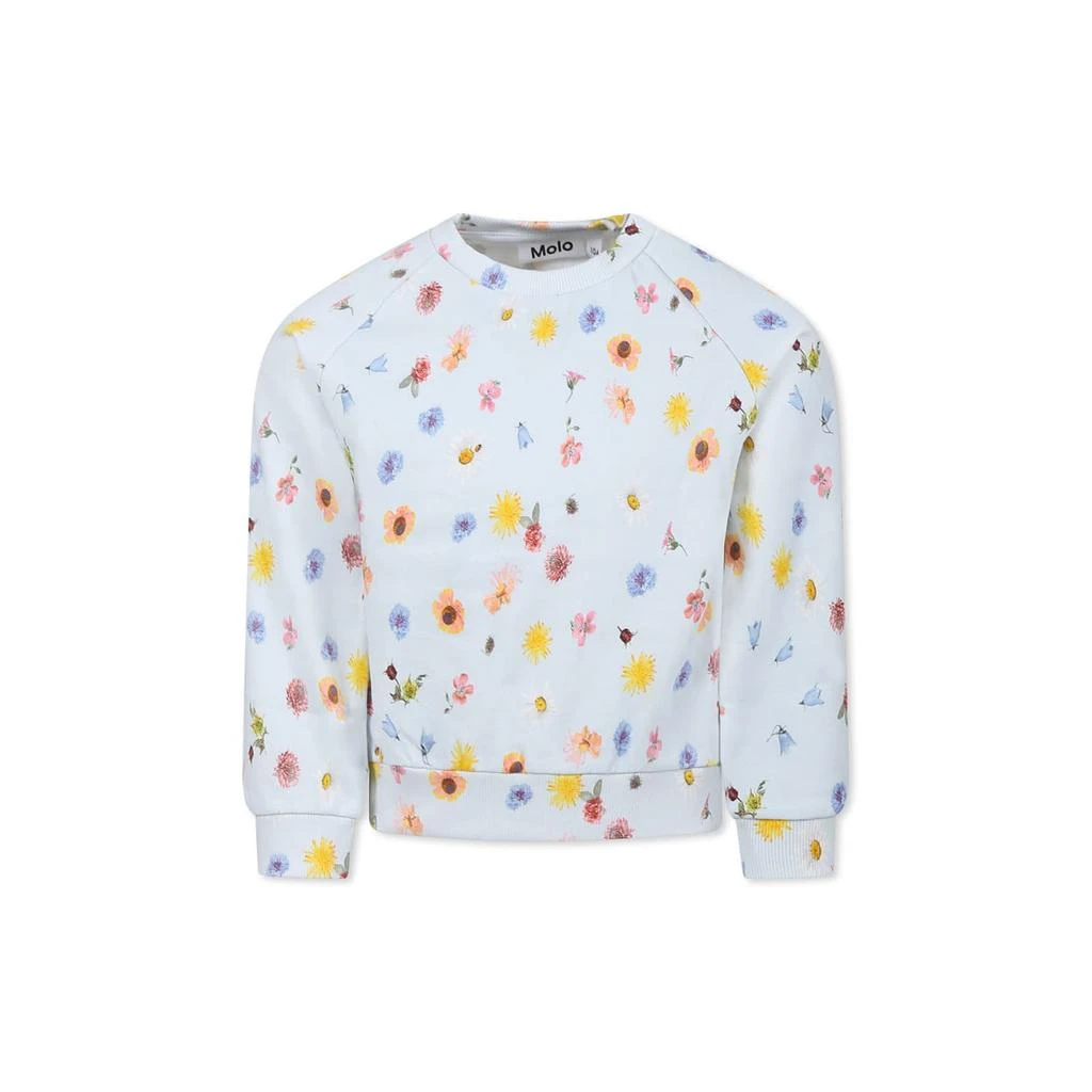 MOLO Light Blue Sweatshirt For Girl With Smiley 1