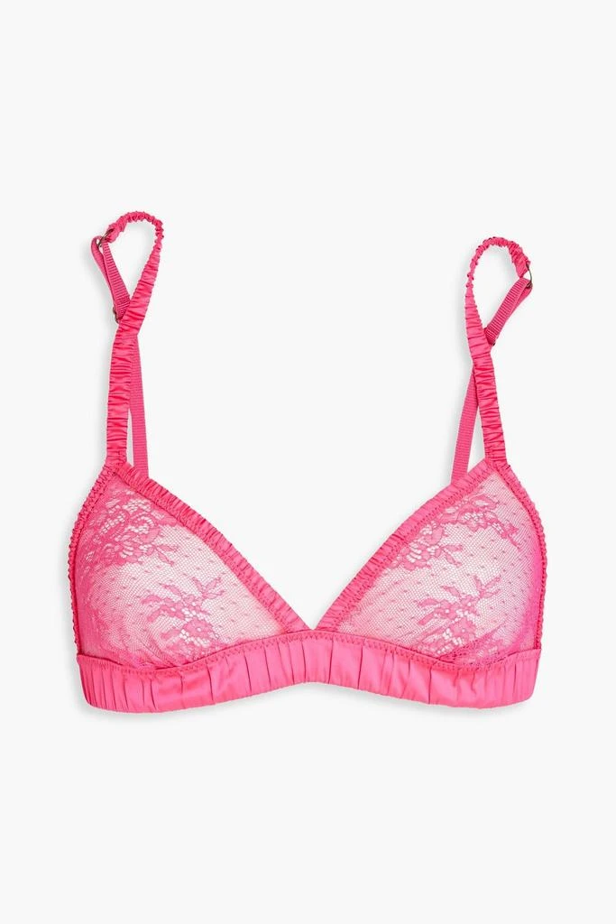 LOVE STORIES Satin-trimmed point d'espri triangle bra 1