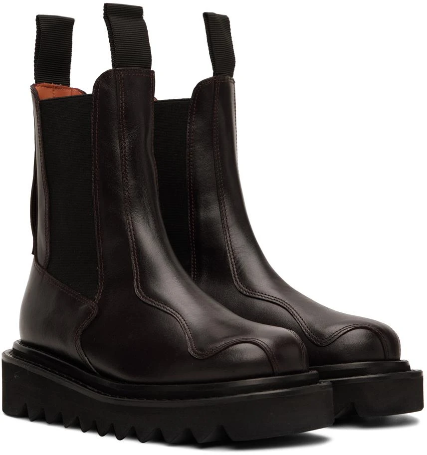 Toga Pulla SSENSE Exclusive Brown Platform Chelsea Boots 4