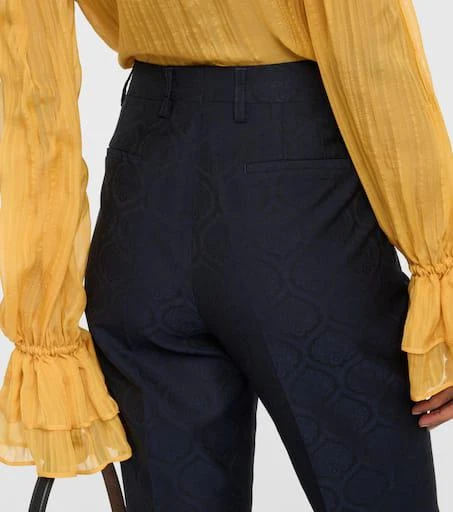 ETRO Printed cotton-blend jacquard slim pants 6