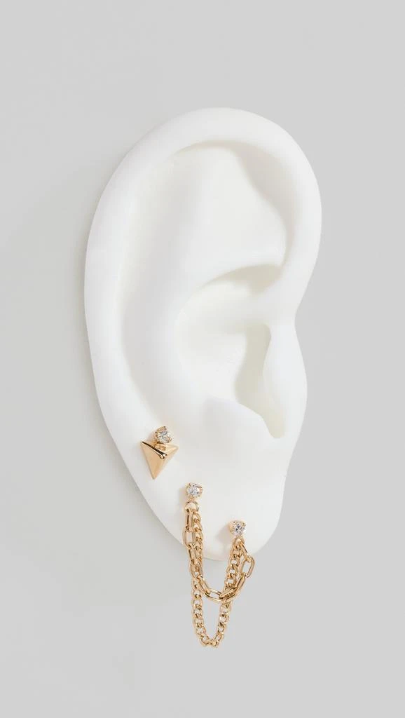 Zoe Chicco 14k Small Triangle Pyramid Single Stud Earring 4