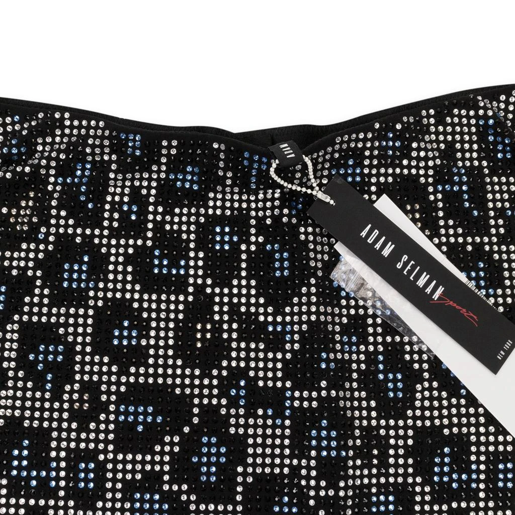 Adam Selman NWT ADAM SELMAN CRYSTAL RHINESTONE LEOPARD BLUE MINI SKIRT 3