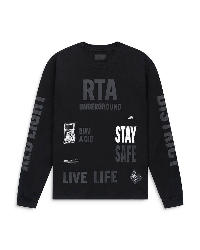 RTA Regular Fit Long Sleeve Graphic Logo Tee