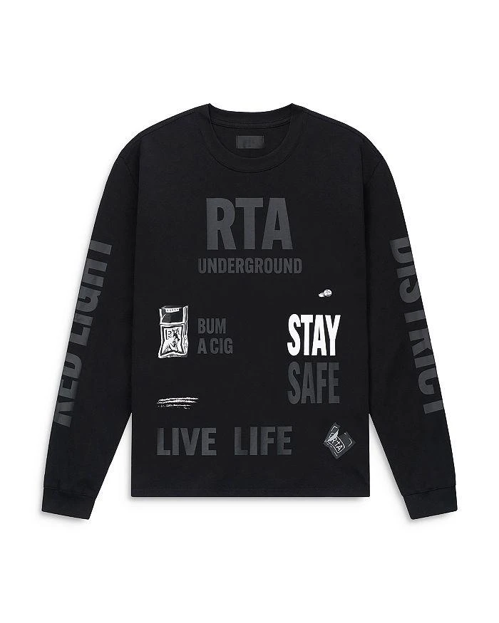 RTA Regular Fit Long Sleeve Graphic Logo Tee 1