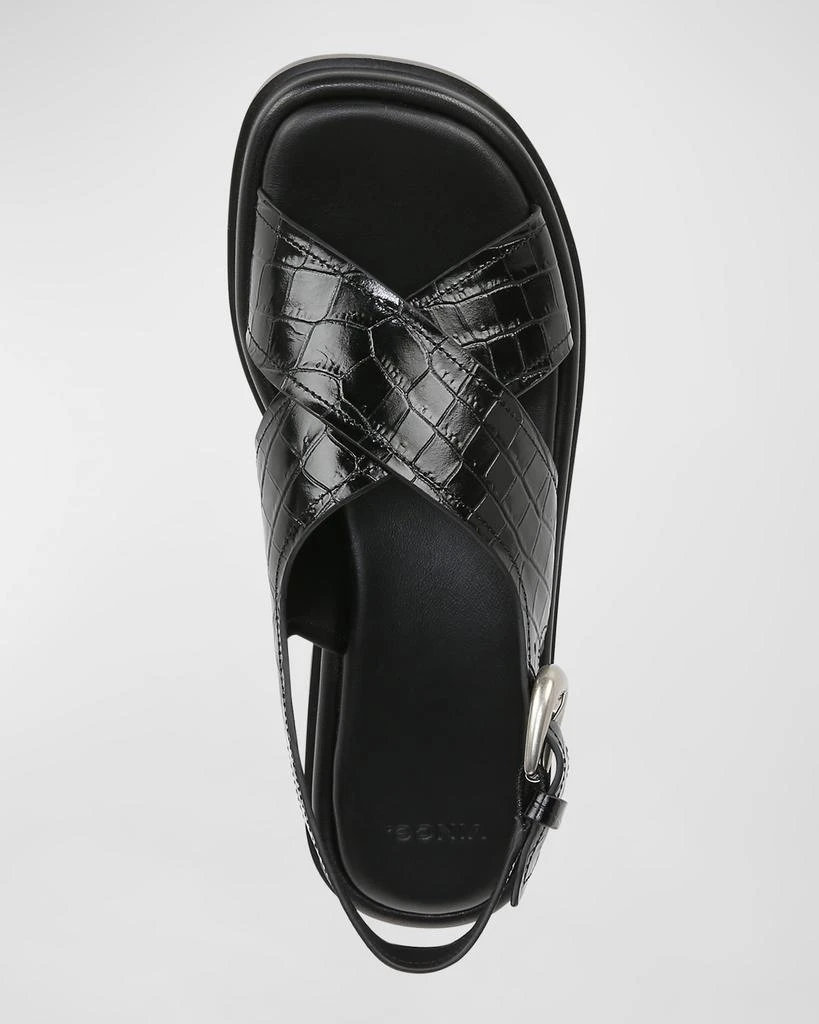 Vince Helena Croco Crisscross Slingback Sandals 5