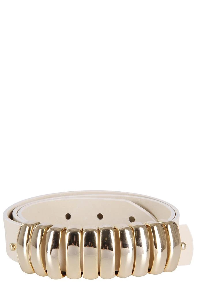 FEDERICA TOSI Smooth Leather Belt With Bold Gold-Toned Buckle 2
