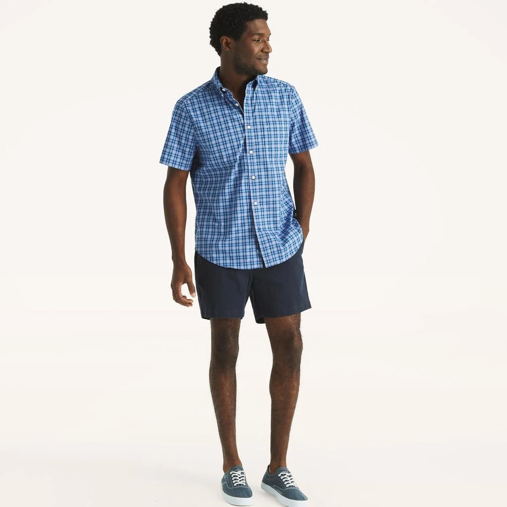 Nautica Mens Wrinkle-Resistant Plaid Wear To Work Short-Sleeve Shirt 2