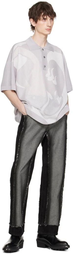 Feng Chen Wang Gray Jacquard Polo 4