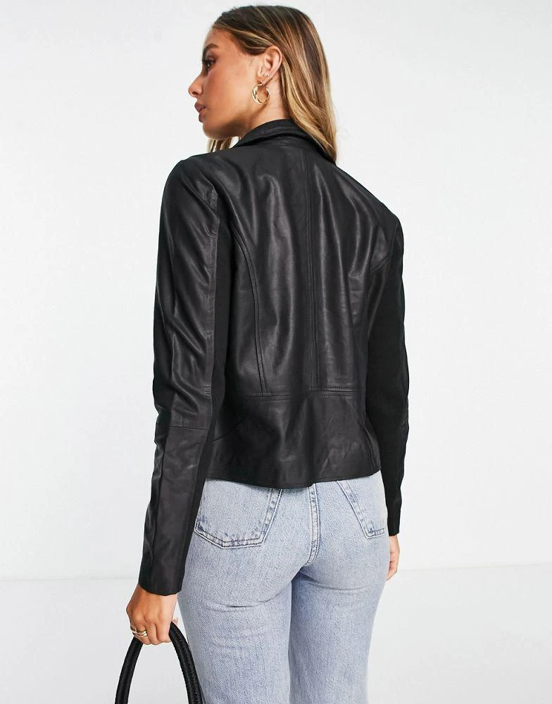 Y.A.S. YAS sophie soft leather biker jacket - BLACK 2