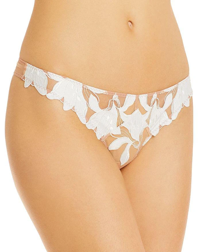 Fleur du Mal Lily Embroidered Hipster Thong 1