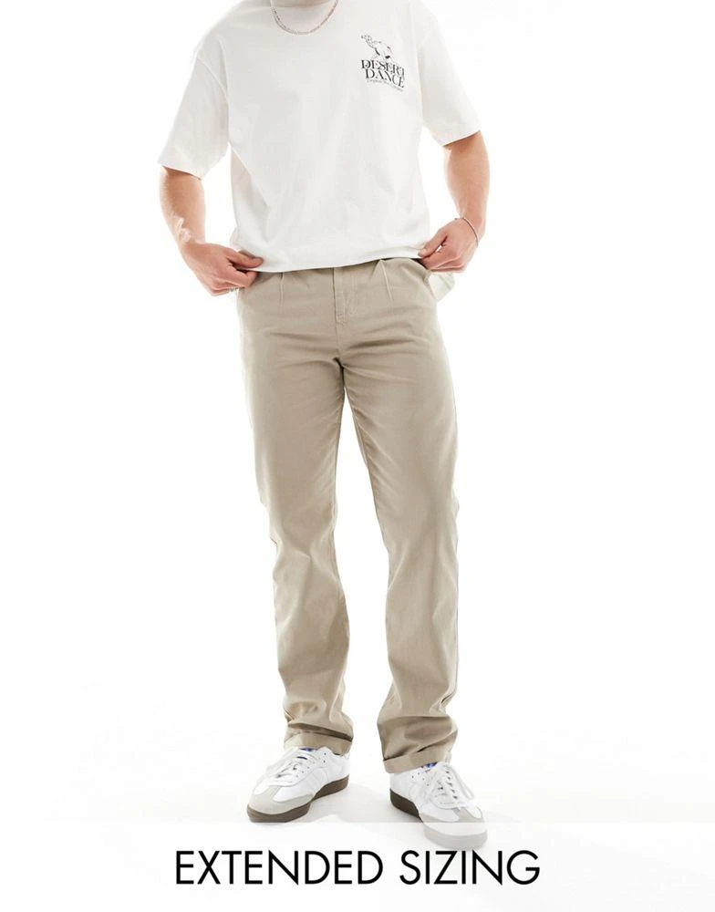 ASOS ASOS DESIGN straight chino in washed beige 1