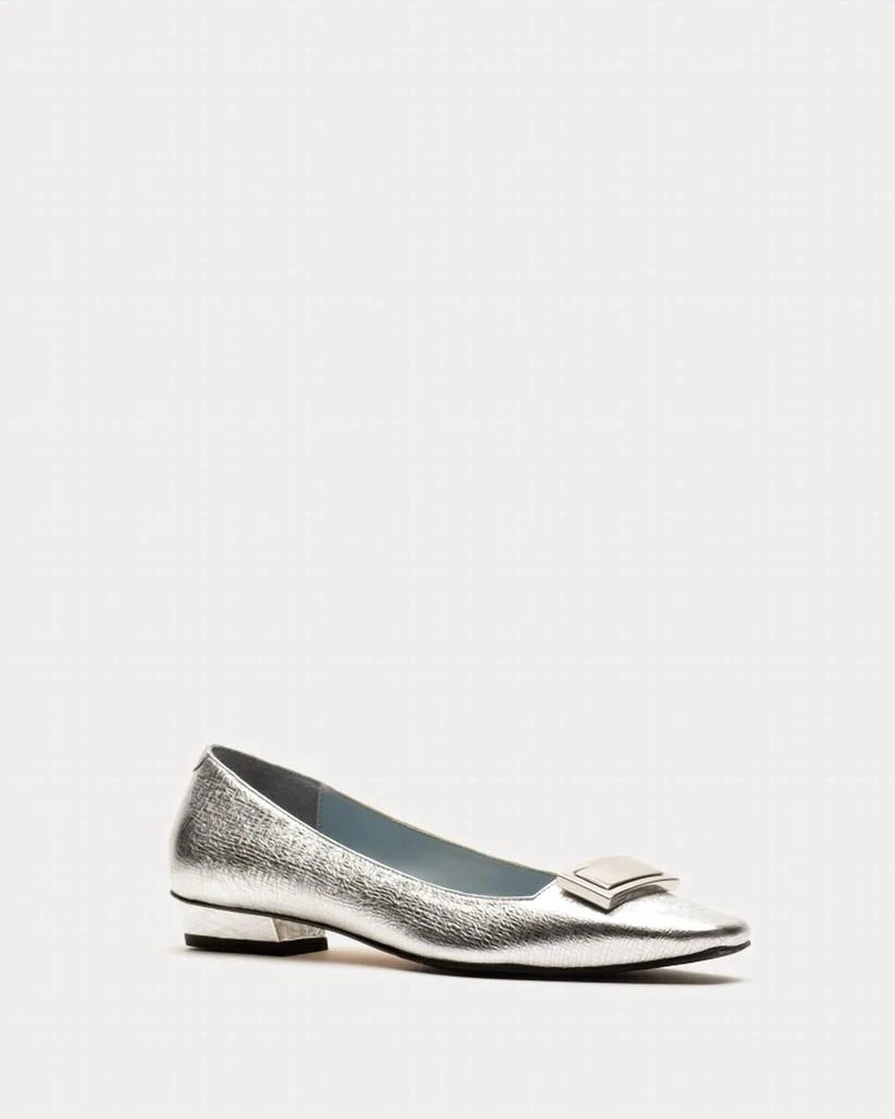 Frances Valentine Frances Valentine - Midge Flat Crinkled Leather Silver 2