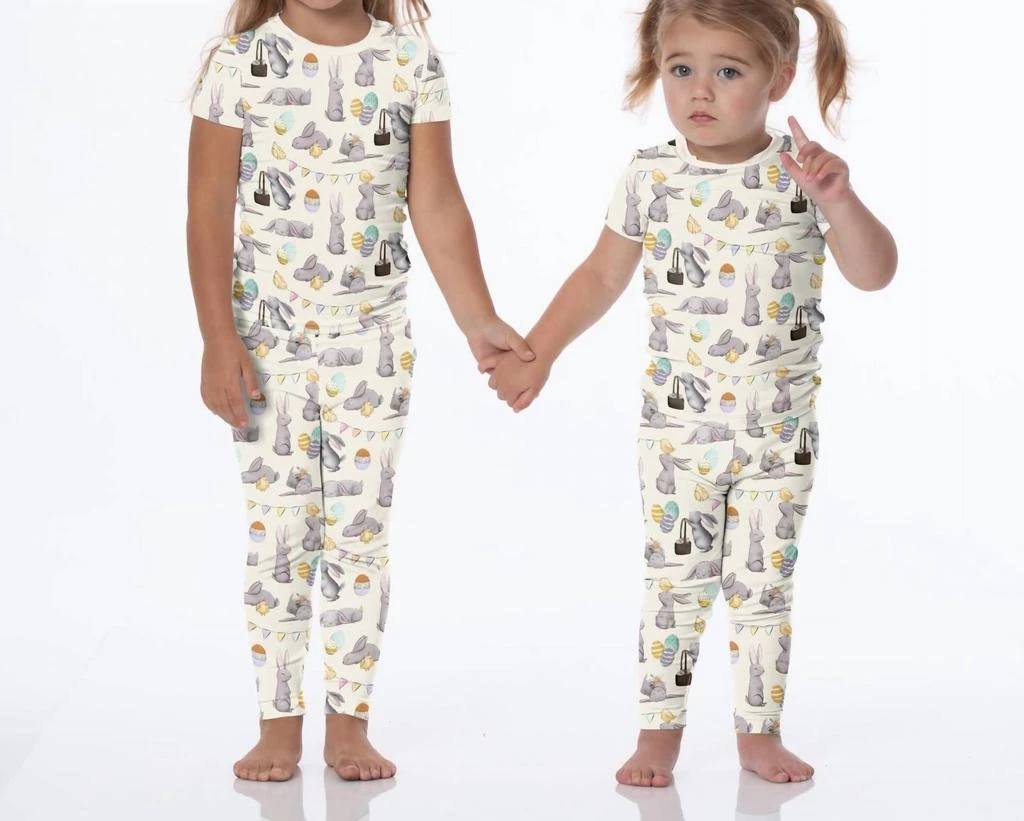 KICKEE Kickee - Girl
s Short Sleeve Pajama Set (12m - Toddler)