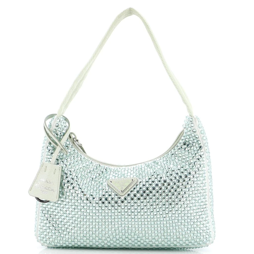 Prada Re-Edition 2000 Hobo Crystal Embellished Satin Mini 1