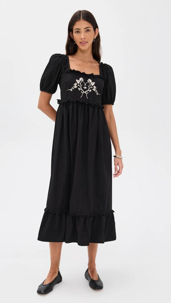 Another Girl Embroidered Puff Sleeve Maxi Dress 4