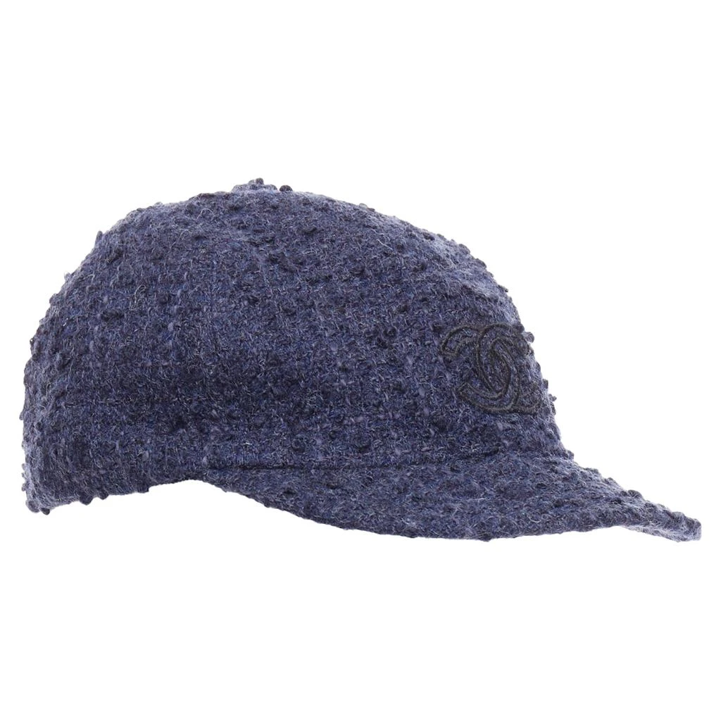 Chanel tweed blue baseball cap hat s-l400.jpg main image 3