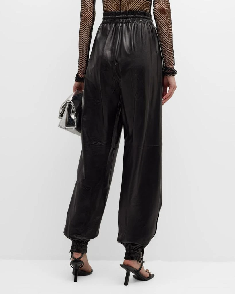 Salon 1884 Toda Leather Pull-On Track Pants 6