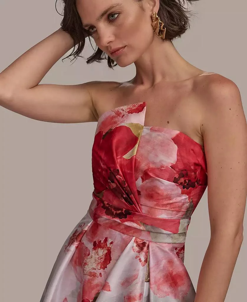 Donna Karan Women's Floral Print Strapless Gown 4