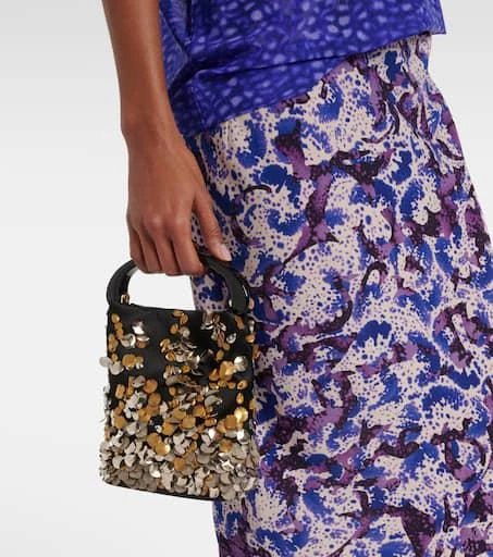 Dries Van Noten Small embellished satin tote bag 6