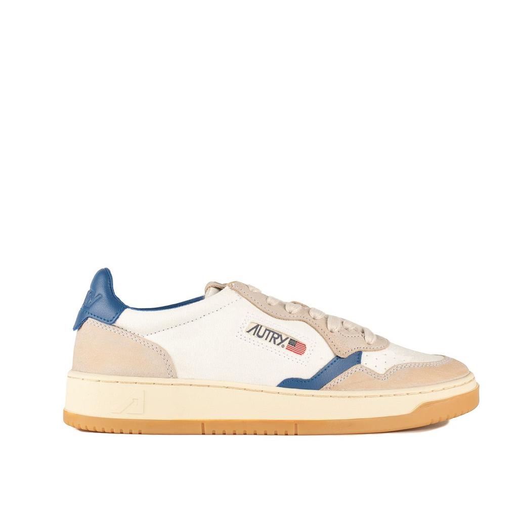 Autry Autry Sneakers Medalist Low In White And Blue Leather And Suede