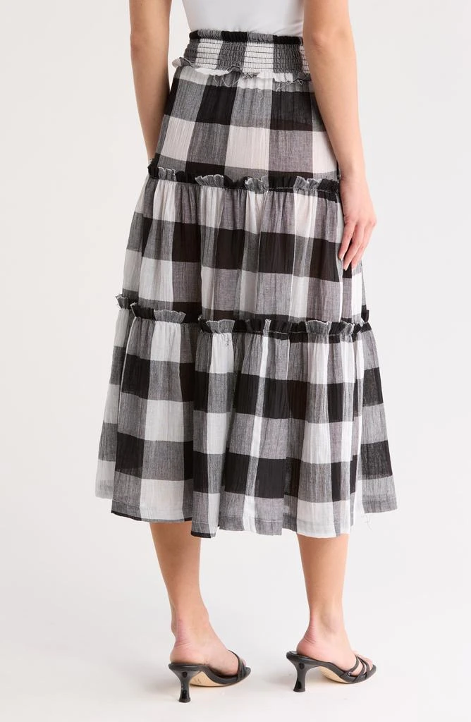 ASOS Gingham Tiered Cotton Maxi Skirt 2