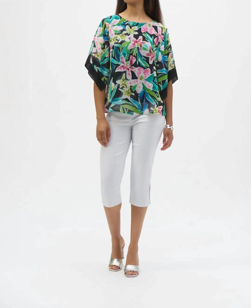 JOSEPH RIBKOFF Joseph Ribkoff - Tropical Print Chiffon Top