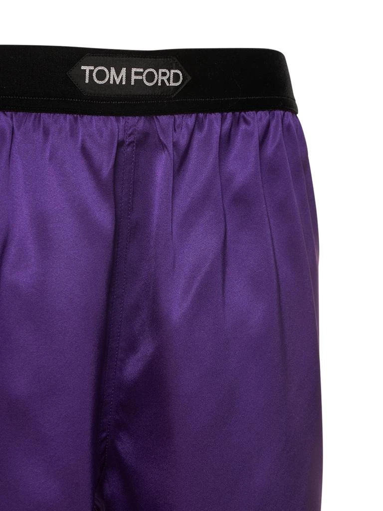 Tom Ford Logo Silk Satin Mini Shorts 4