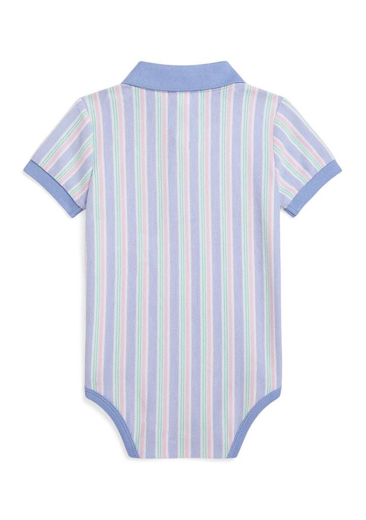Ralph Lauren Baby Boys Striped Oxford Mesh Polo Bodysuit