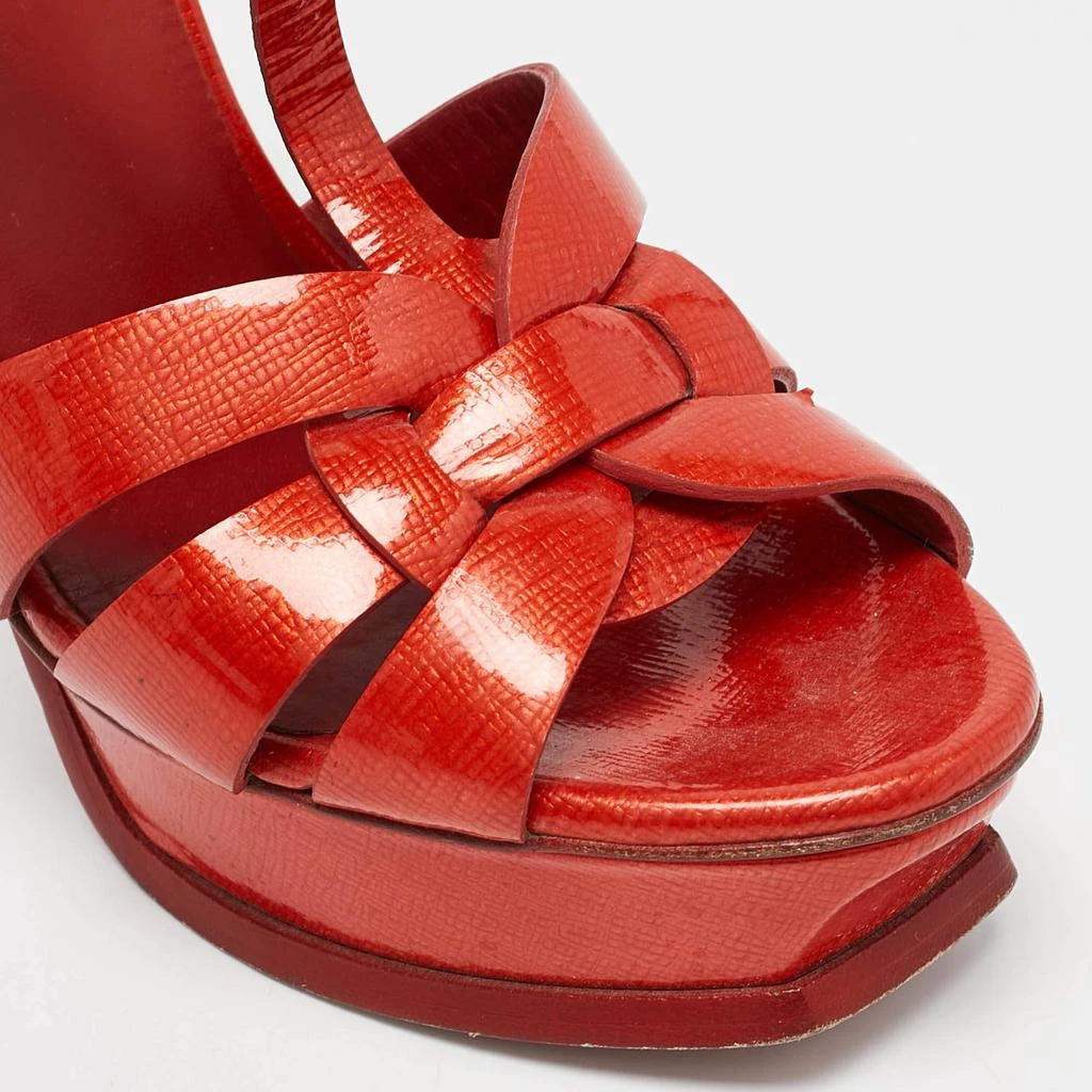 Yves Saint Laurent Yves Saint Laurent Red Patent Leather Tribute Platform Sandals Size 39 7