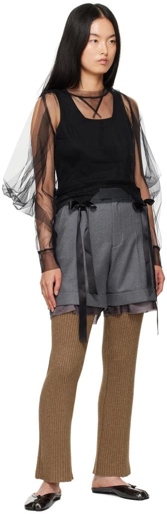 UNDERCOVER Gray Layered Trousers 4