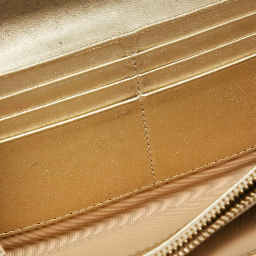 Dior Dior Gold Oblique Embossed Patent Leather Continental Wallet 4