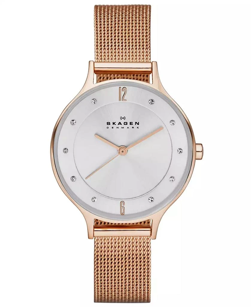 Skagen Women's Anita Rose Gold-Tone Stainless Steel Mesh Bracelet Watch 30mm SKW2151 1