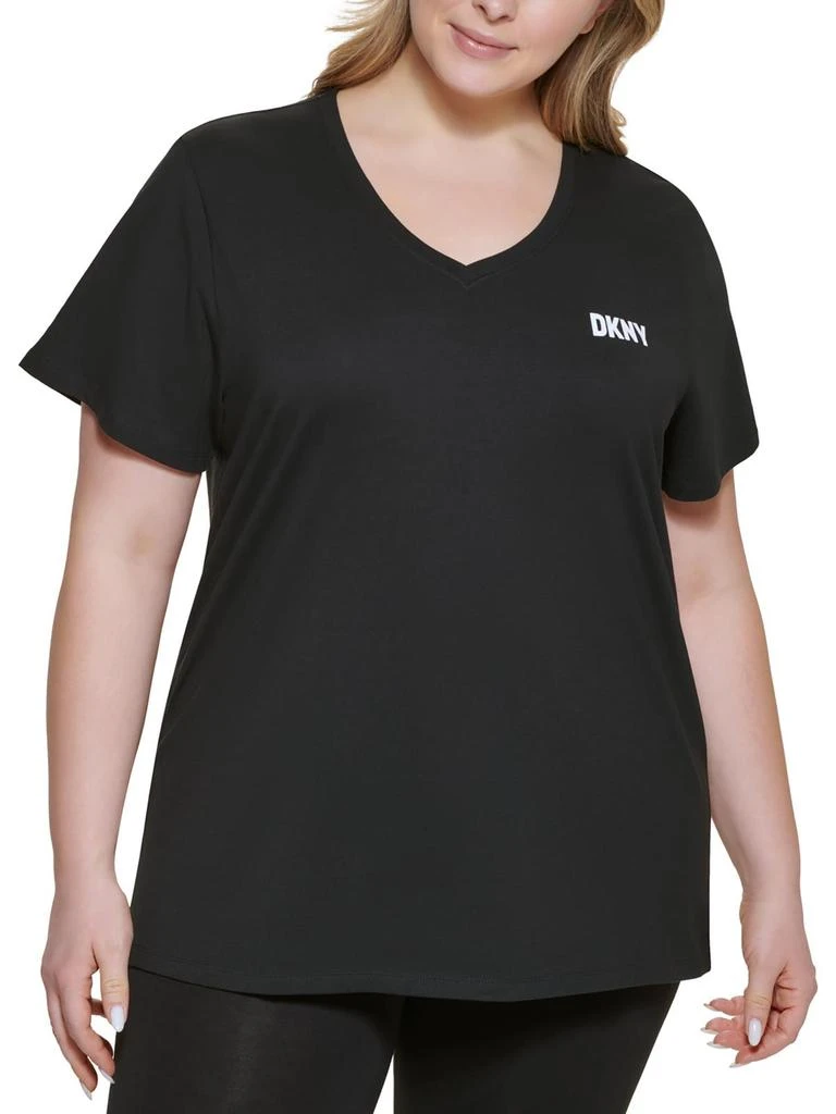 DKNY Sport Plus Womens Logo Activewear Pullover Top 1
