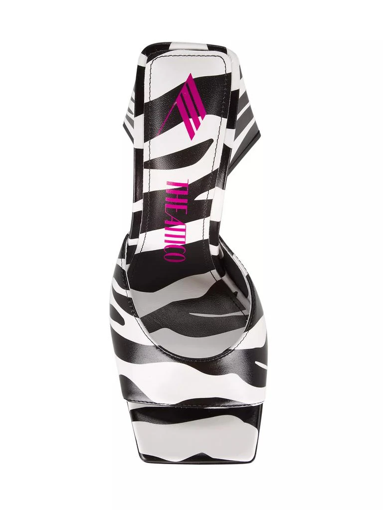 The Attico Devon 115MM Zebra-Print Leather Mules 5