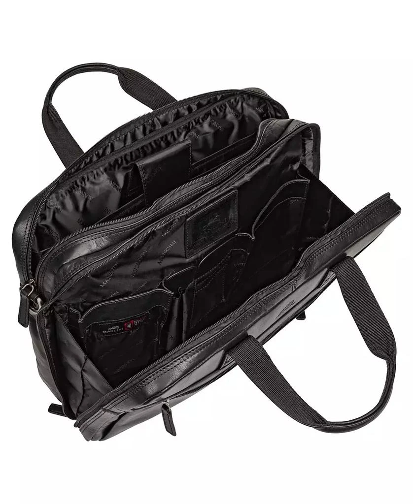 Mancini Leather Goods Men's Buffalo Double Compartment Briefcase for 15.6" Laptop and Tablet 3