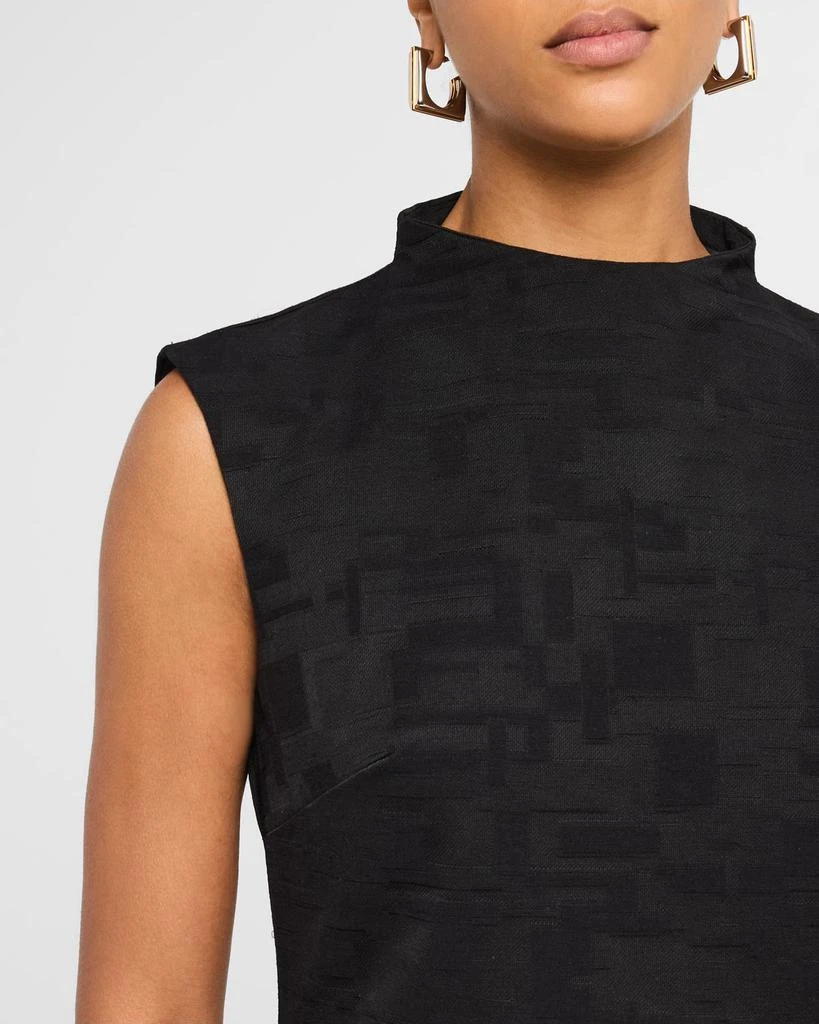 Natori Mock-Neck Geo Jacquard Mini Dress 5