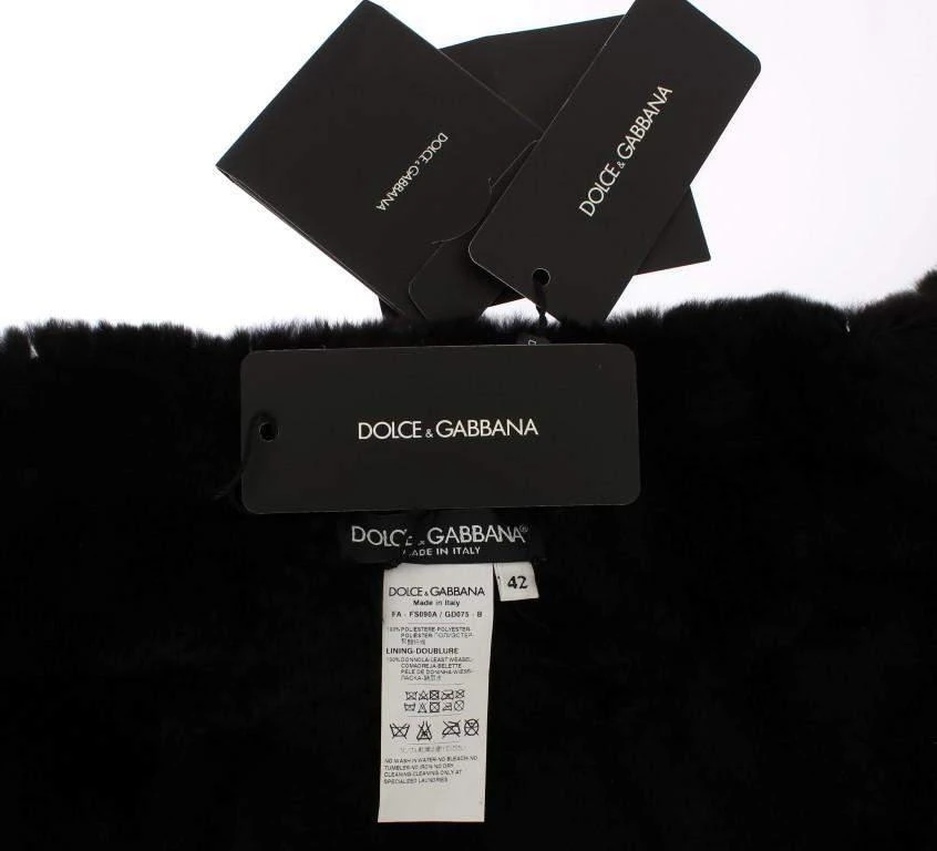 Dolce & Gabbana Dolce & Gabbana  Silver Sequined Floral Weasel Fur Shoulder Scarf Wrap 6