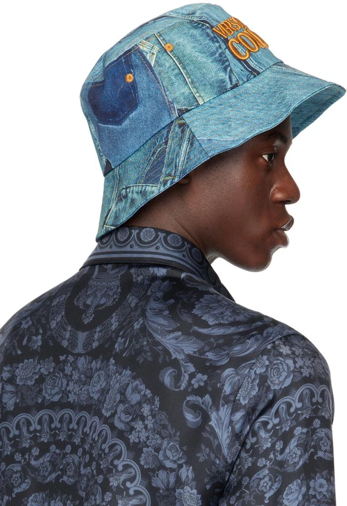 Versace Blue Patchwork Denim Bucket Hat 3