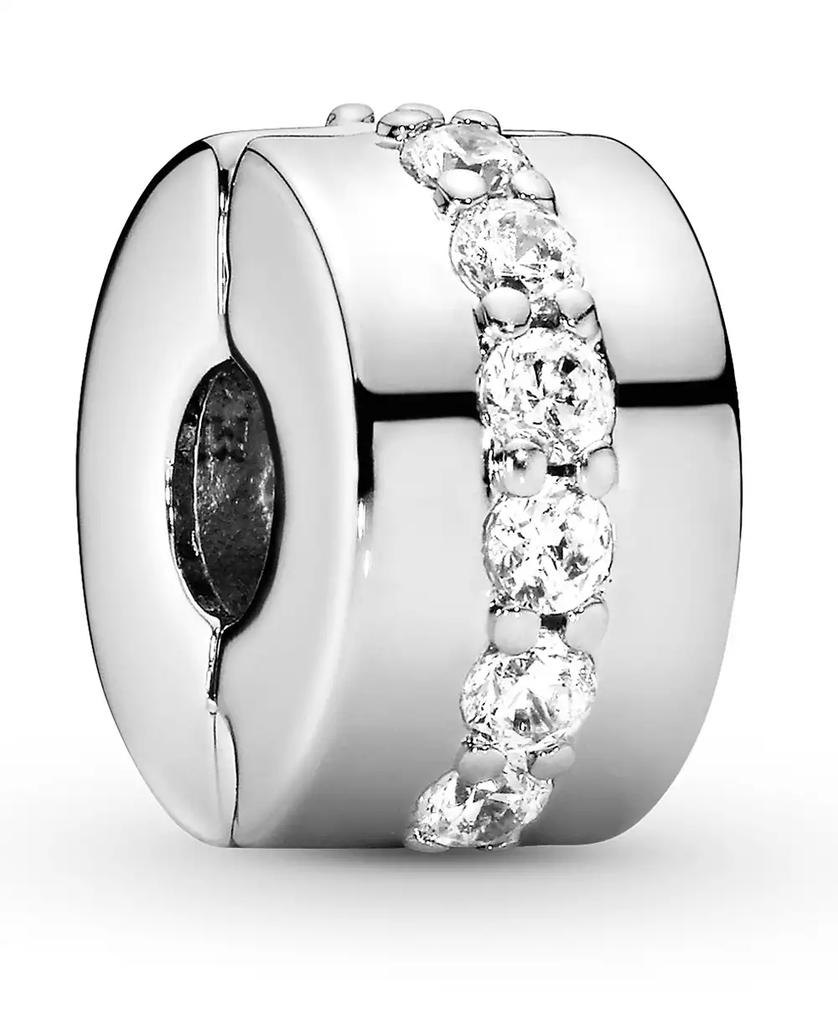 PANDORA Cubic Zirconia Clear Sparkling Row Clip Charm