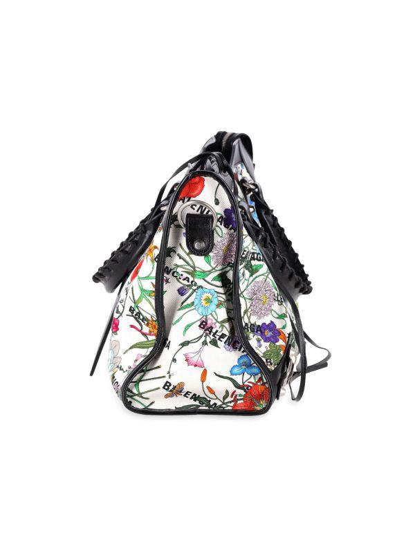 Gucci Gucci X Balenciaga The Hacker Project Floral Neo Classic Bag Medium In White Floral Canvas