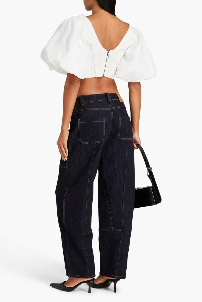 Aje Luna cropped linen-blend top 3