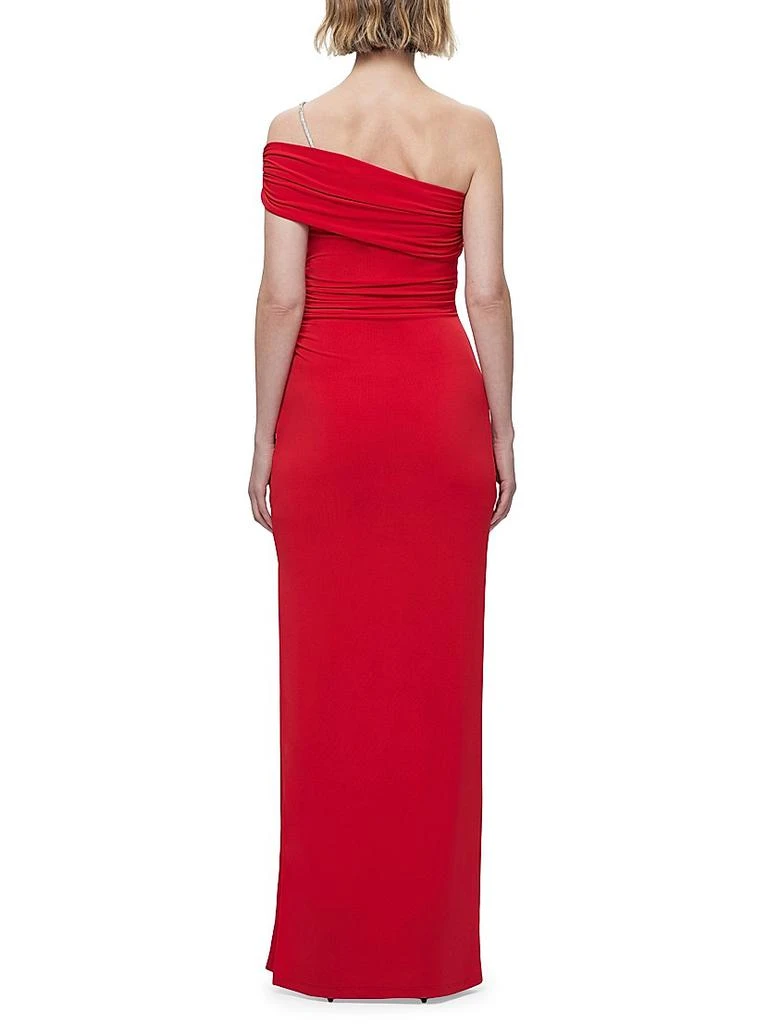 Herve Leger One-Shoulder Crystal-Trim Gown 7