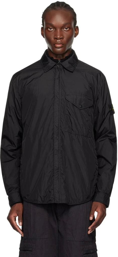 Stone Island Black Garment-Dyed Insulated Jacket 1