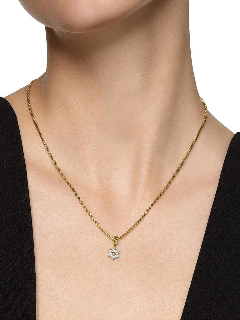David Yurman Micro Pavé Star of David Amulet in 18K Yellow Gold with Diamonds, 7.4MM 2