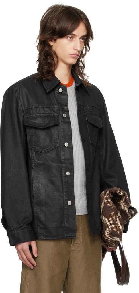 Dries Van Noten Black Waxed Denim Jacket 2