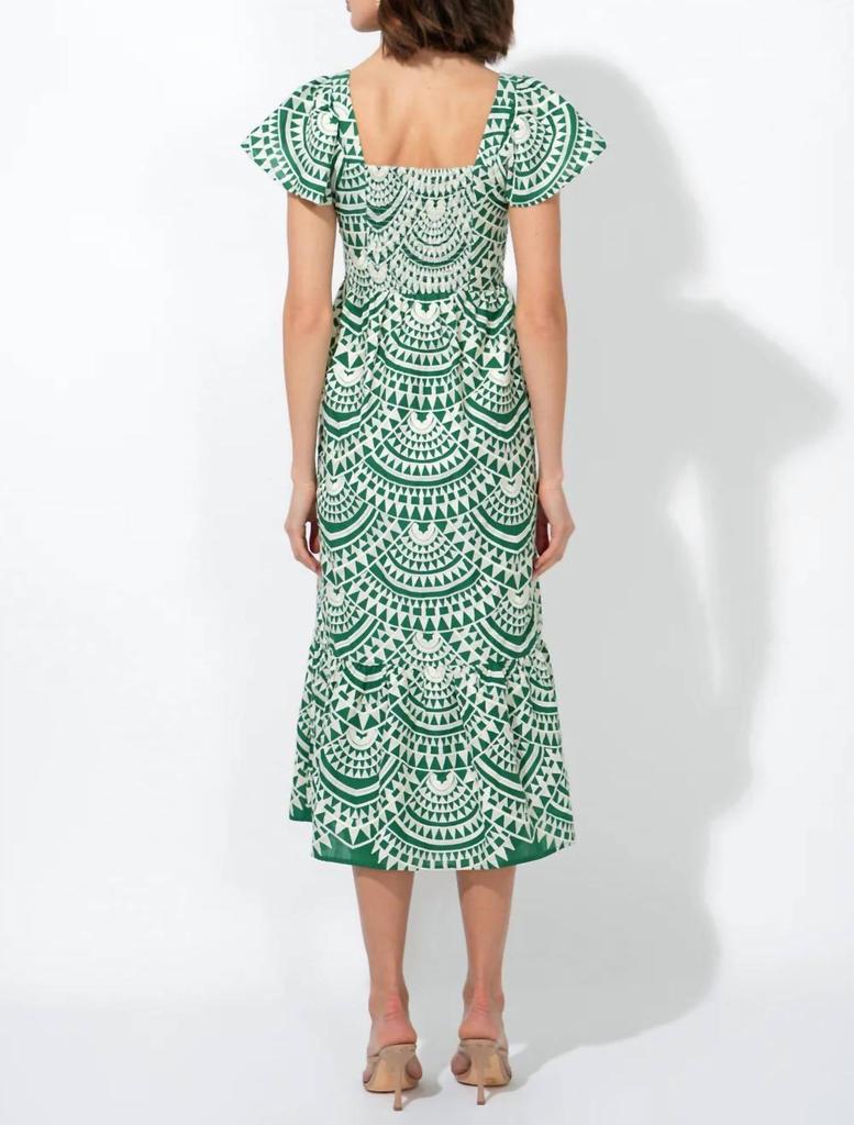 Adelyn Rae Adelyn Rae - Maja Cotton Crochet Flutter Sleeve Midi Dress