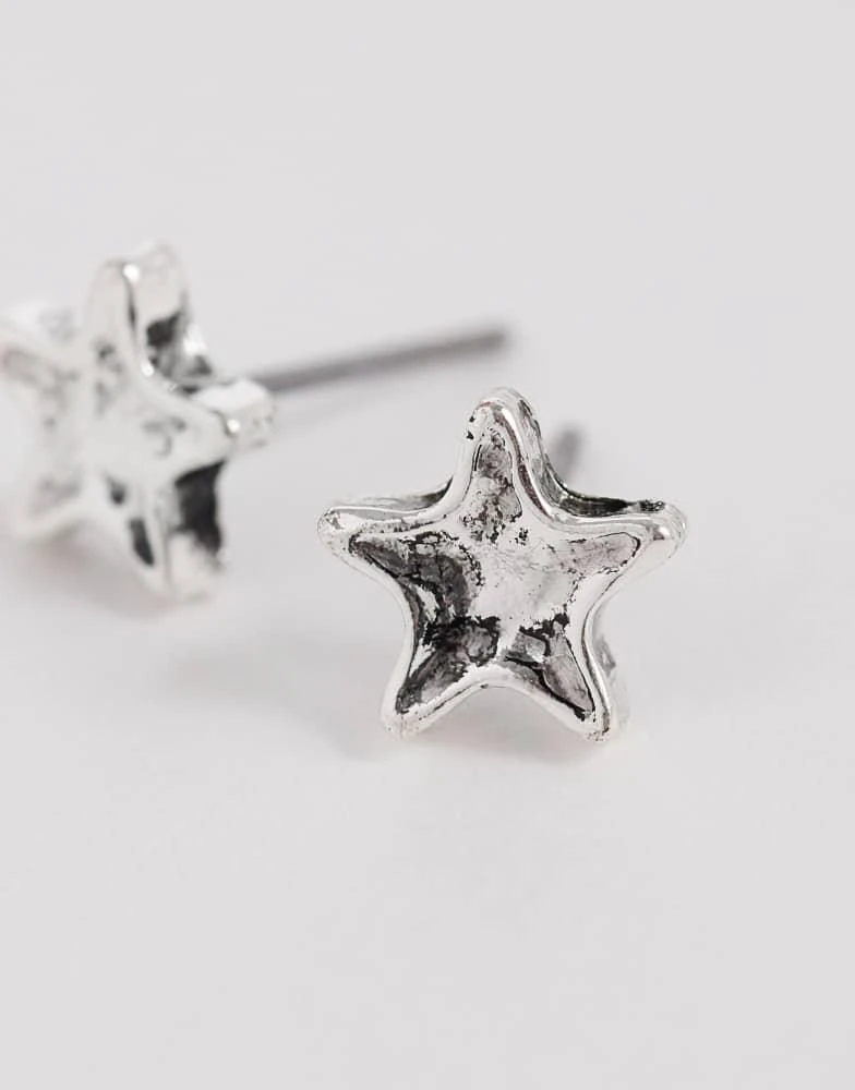 ASOS ASOS DESIGN star stud earrings in silver 3