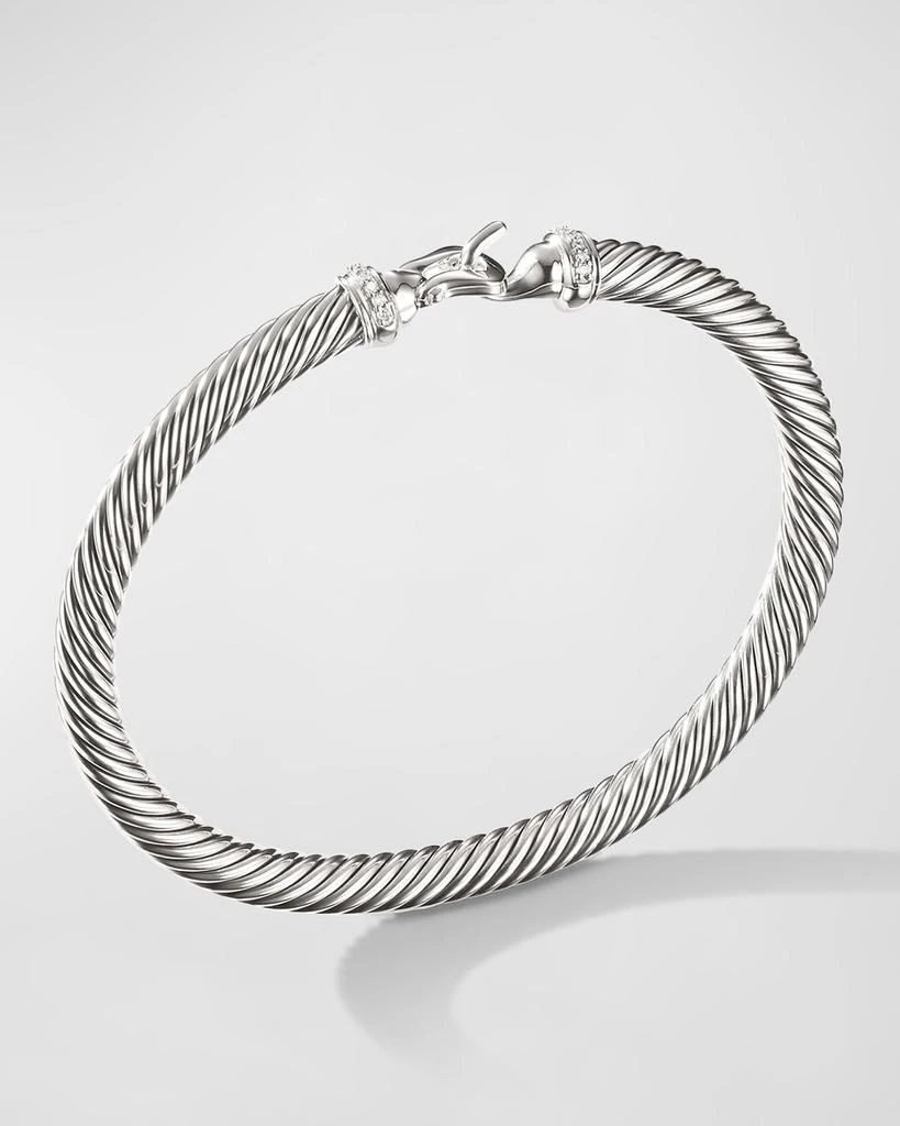 David Yurman Cable Buckle Bracelet in Silver with Diamonds, 5mm 3