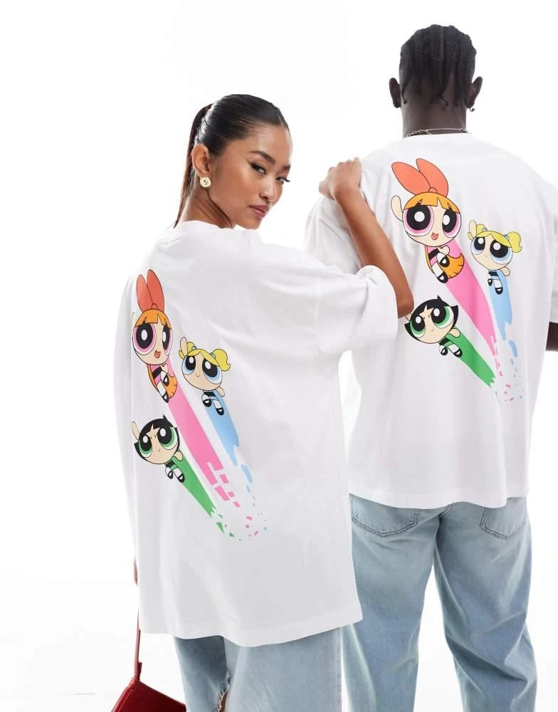 ASOS ASOS DESIGN unisex oversized t-shirt with The Powerpuff Girls prints in white 1