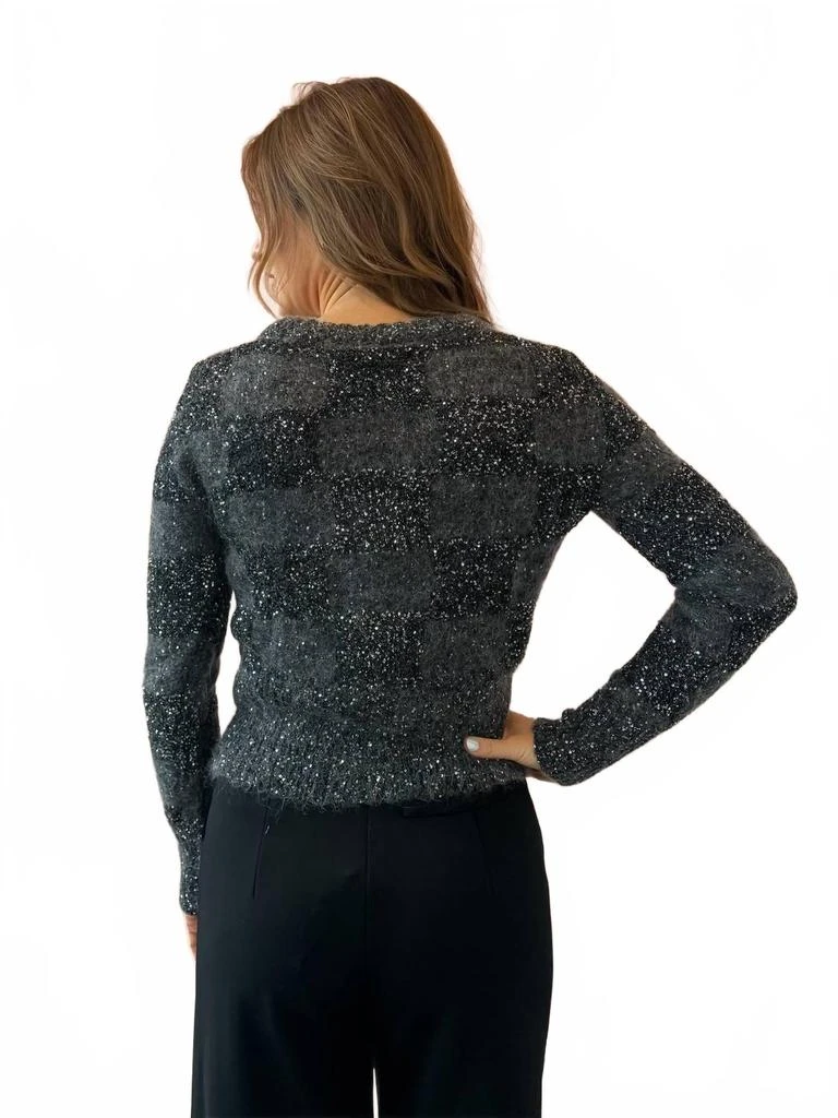 Lucy Paris Glenn Sequin Cardigan In Black 2